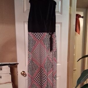 Black and Patterned Maxi Dress